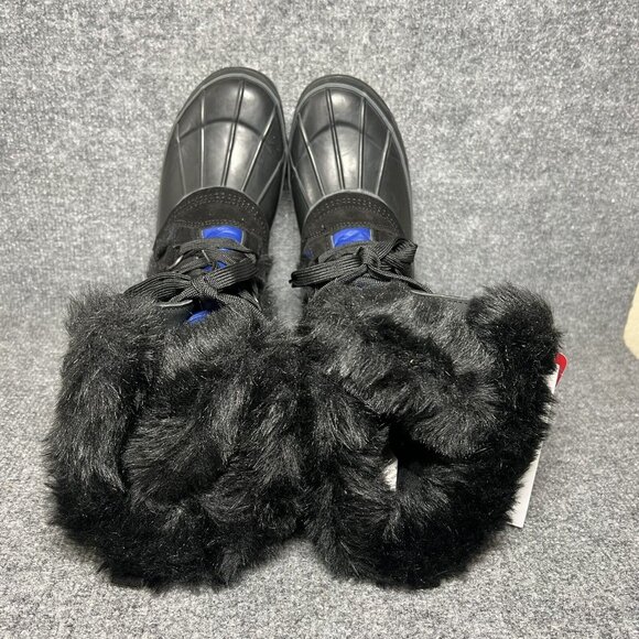 Canada Weather Gear Calie Boots Womens 6 Blue Black Faux Fur Waterproof Snow NEW - Picture 5 of 11